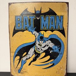 Vintage Style Batman Metal Tin Sign DC Comics Wall Decor
