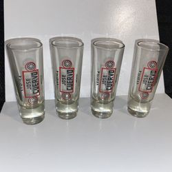 Four Vintage Jose Cuervo Shot Glasses