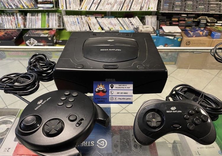 Sega Saturn Used With 2 Controllers