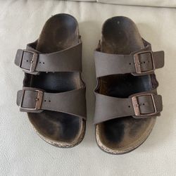 Birkenstock Arizona Brown Leather Sandal Cork Footbed Kid's Size 31 EU 13,5-1.5 US