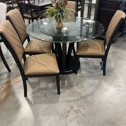 Five Piece Round Dining Room Set