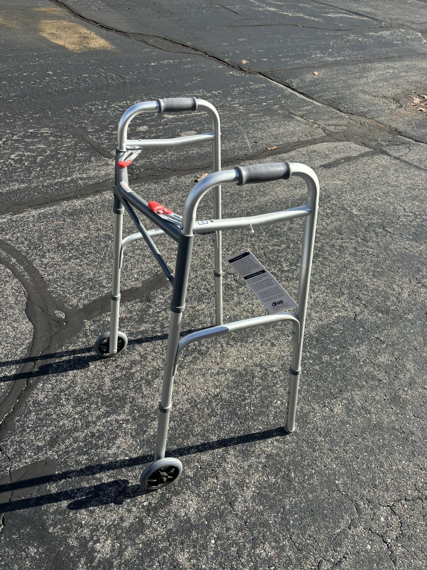 2-Button Folding Walker With Wheels