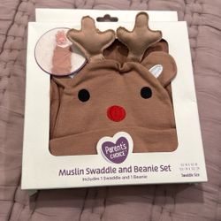 Swaddle Baby Blanket and Beanie, Infant Boy or Girl