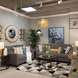 Daylon Graphite Living Room Set / couches  / Sofa and Loveseat 