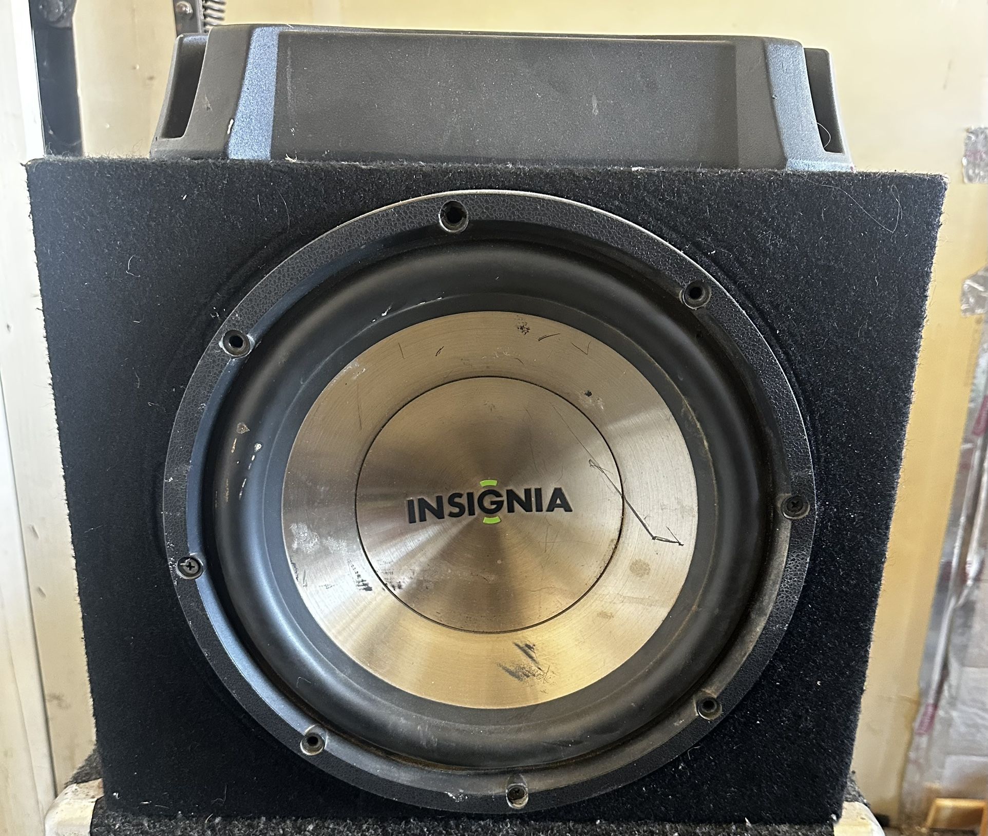 Insignia Single 12 Inch Bass Subwoofer Speaker With 120 Watt Tweeter Speakers