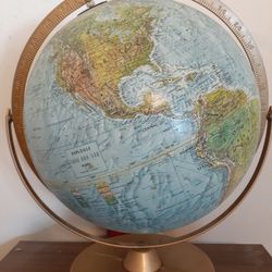 Vintage Globe - Replogle raised Relief multi axis " Land And Sea " World Globe