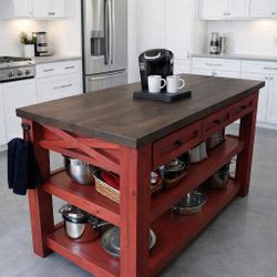 Rustic Farmhouse Kitchen Islands And Tables.