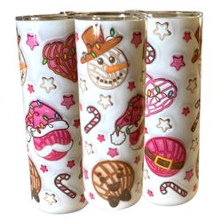 Christmas Concha Design Stainless Steel Tumbler Skinny 20oz