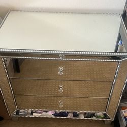Mirrored Nightstand/ Small Dresser 