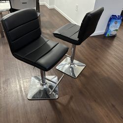 2 Black Bar Stools