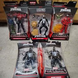 LOT of x5 NEW MARVEL LEGENDS FIGURES: Superior Spider-Man, Symbiote Spider-Man, Carnage, Agent Venoms