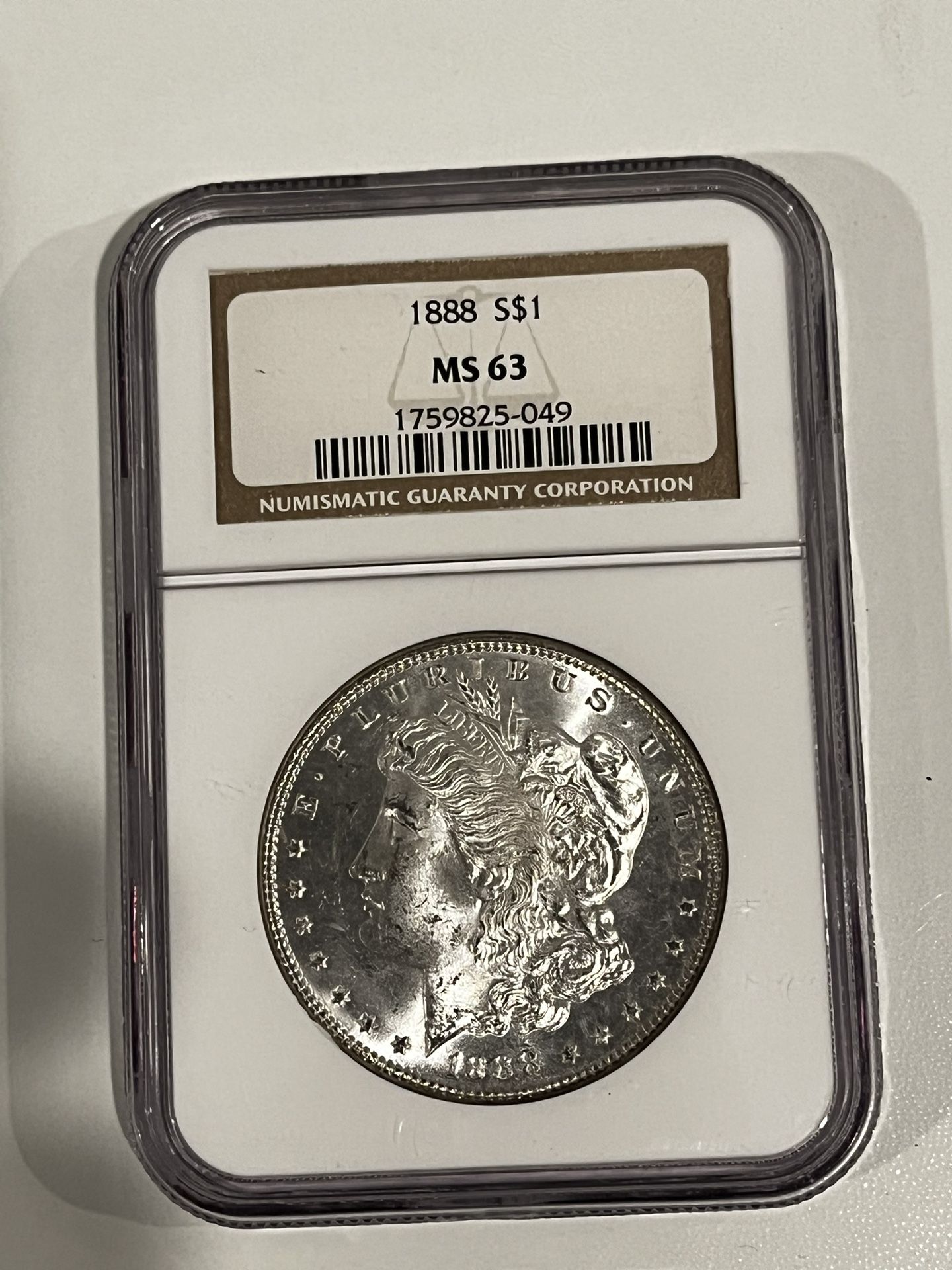 1888 S SILVER MORGAN DOLLAR NGC MS63