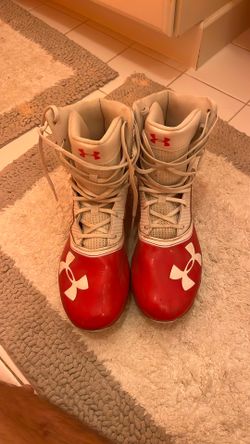 Under Armour Highlight MC Football Cleats in a "Red/White" colorway