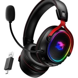 Ozeino Wireless Gaming Headset for PS5 PS4 PC Laptop -7.1 Surround Sound, Detachable Noise-Canceling Mic, 33H Playtime, 50mm Driver