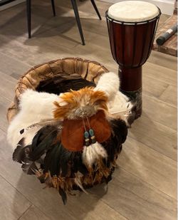 Rustic basket and Drum