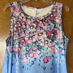 NEW Flowered Summer Sleeveless Dress / Coverup