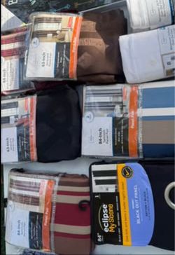 Mixed Lot of Curtain Panels – Various Sizes & Colors