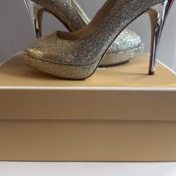 Michael Kors, Silver High Heel Bling Bling 7.5