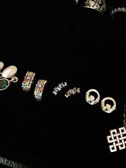 9 Vintage Pairs Sterling silver Earrings Quality