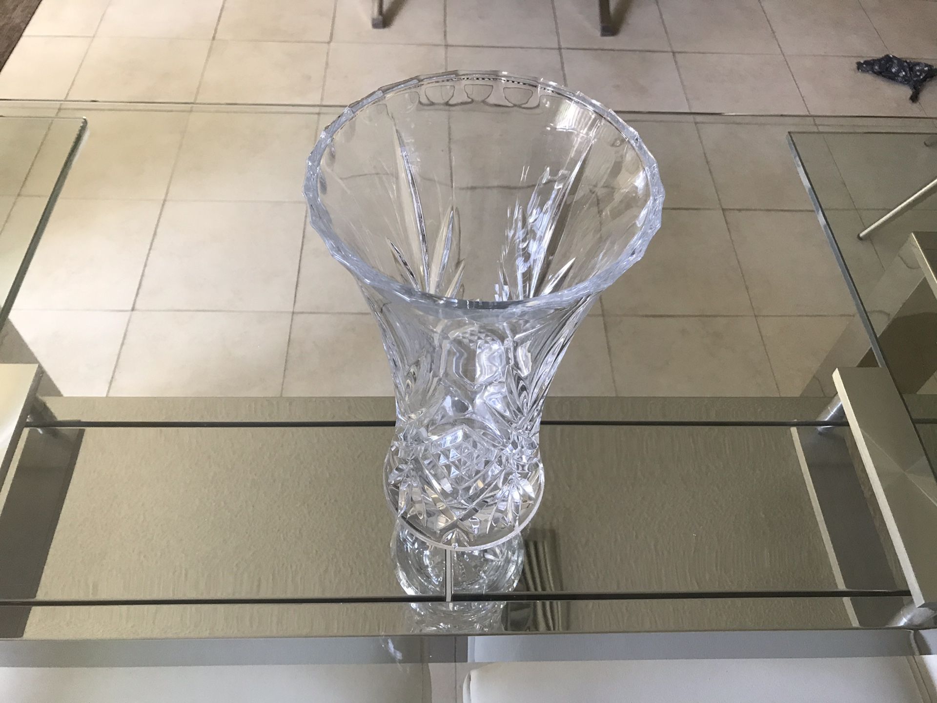 Crystal Vase - 16” height.