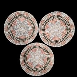 Set Of Woven Boho Wall Decor, 11 Inch Diameter 