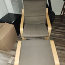 Retro Moden Chair and Ottoman Foot Rest
