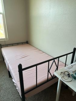 Twin Bed Frame and Twin Mattress