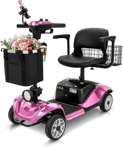 4-Wheel Mobility Scooter with Suspension&Phone Holder,350W Mobility Scooters for Seniors/Adults with Detachable Lithium Battery,330LBS Capacity 18Mile