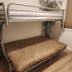 Twin BUNK BED over FULL FUTON. 