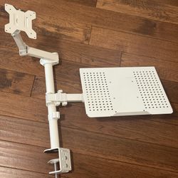 Single Computer Monitor and Laptop Desk Mount Combo