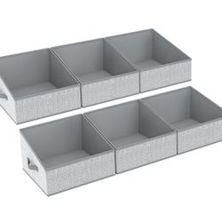 Closet Storage Bins - Fabric Storage Baskets for Shelves, Collapsible Closet Organizers and Storage with Handles, Trapezoid Shelf Organization Storage