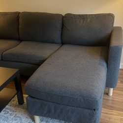 IKEA Grey Sofa, PÄRUP Sofa with chaise, Kelinge rust