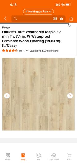 Pergo Outlast+ Buff Weathered Maple 12 mm T x 7.4 in. W Waterproof Laminate Wood Flooring (19.63 sq. ft./Case)