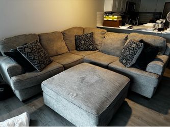 Grey Sectional Sofa with Ottoman
