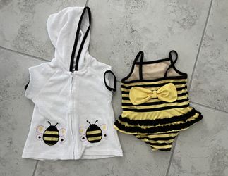 18-month Baby Girl Swimsuits and Matching Cover Up