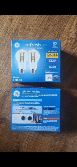 GE
Refresh HD 100 -Watt EQ A19 Daylight Medium screw base E26 Dimmable .$10 each box.