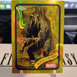 2025 Topps Chrome Marvel Man Thing #31 Yellow Lava Refractor
