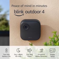 Blink Outdoor 4 — Wireless indoor/outdoor smart home security camera, powerful two-year battery life, set up in minutes — 1 camera system