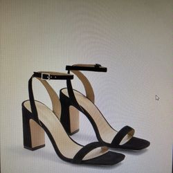 Ann Taylor women’s suede stray block 4 inch heel sandals