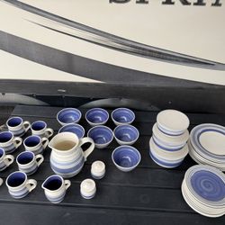 Pfaltzgraff RIO Mexico Blue Stoneware Set