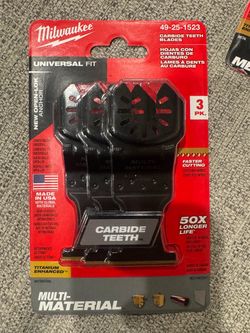 Milwaukee  Carbide Teeth Oscillating Blades 3-Pack