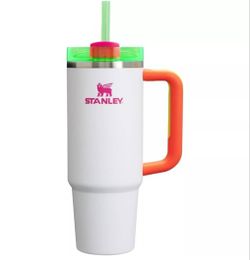 Stanley 40oz White Quencher H2.0 Travel Tumbler Thermos Flowstate Straw Cup 