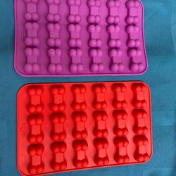 Silicone Puppy Dogbone Shaped Mold 2 pcs
