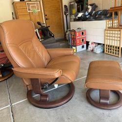 Ekornes Stressless “Governor” Recliner and Ottoman, Norway