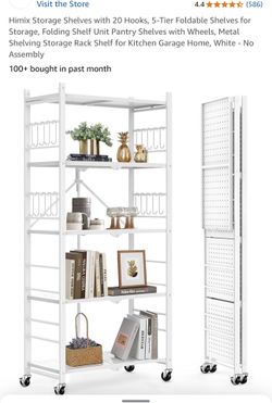 JAQ Foldable Storage Shelves Unit, 5-Tier