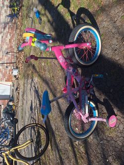 Little Girl's Bike And Scooter 