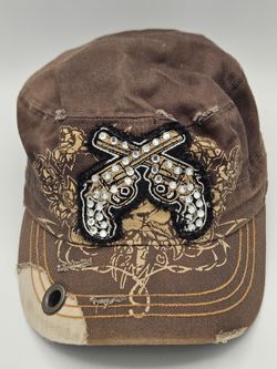 Savana Distressed Rhinestone Double Pistol Cadet Hat