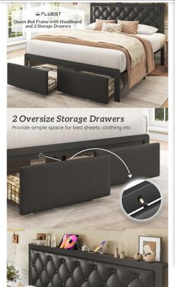 Twin bed with charging station and storage