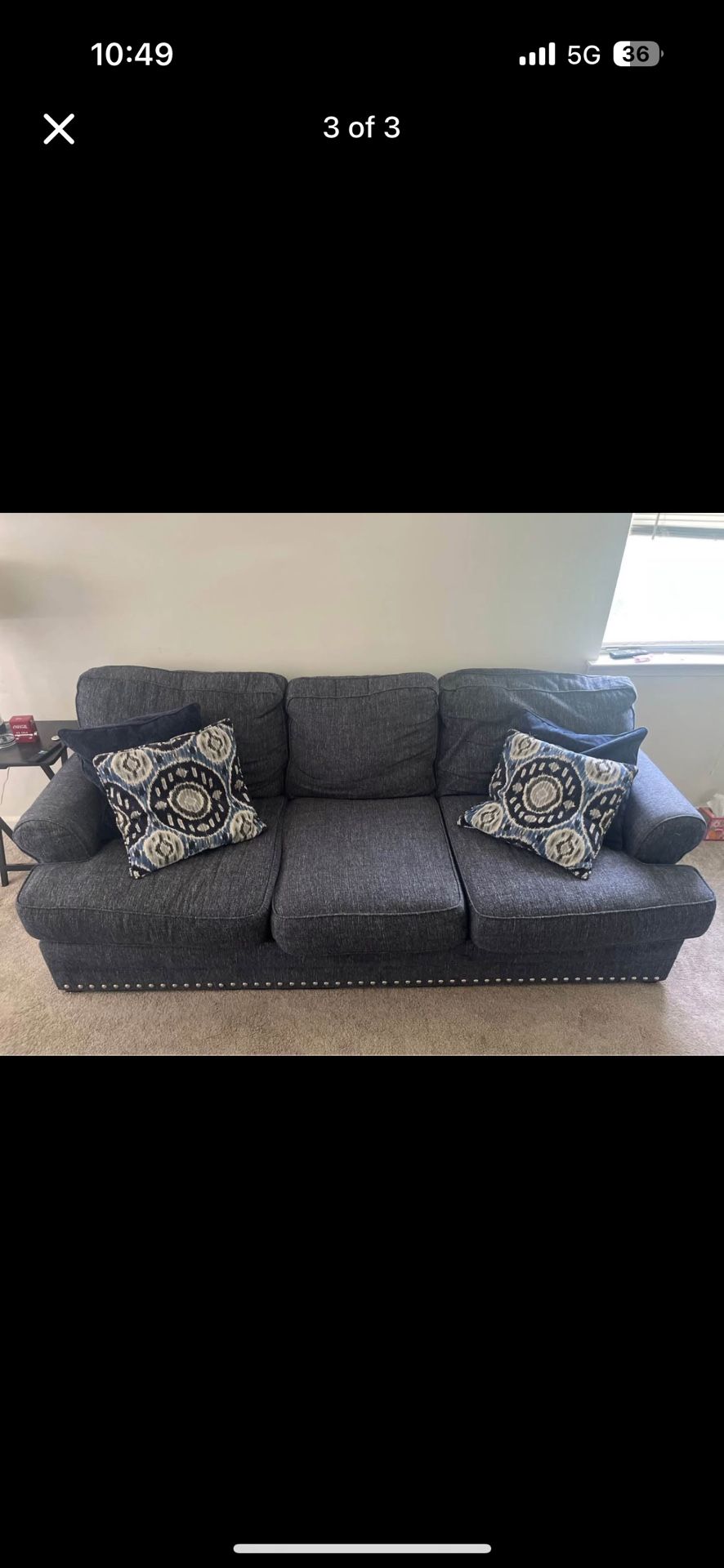 Grey Fabric Couch
