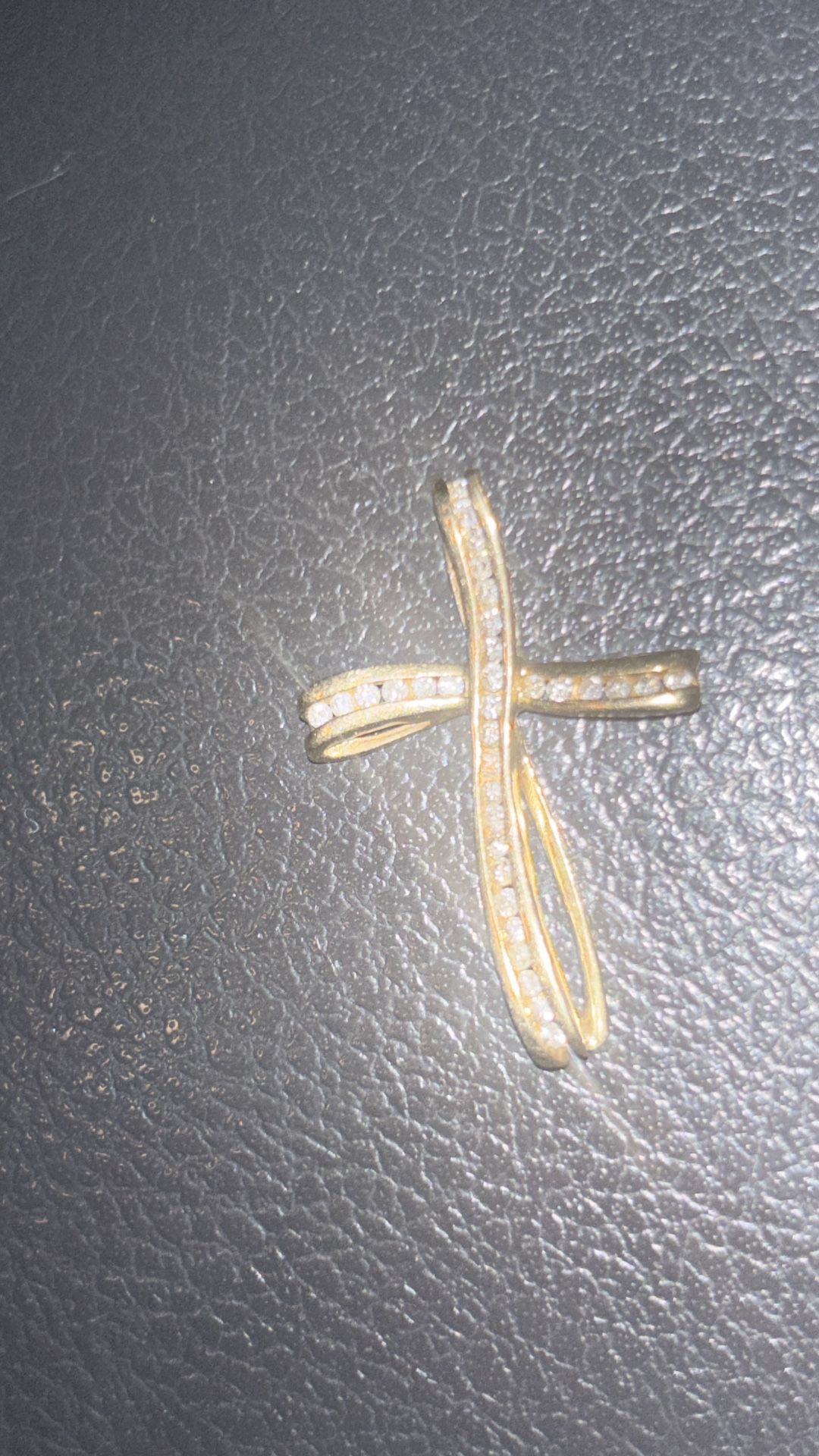 10k Gold Cross Natural Diamonds